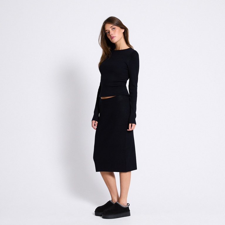 Rib-knit skirt "Jill" Black